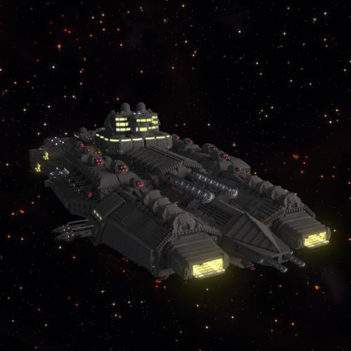 Tornado Escort Carrier made with Low-Poly Sci-Fi Library preview image
